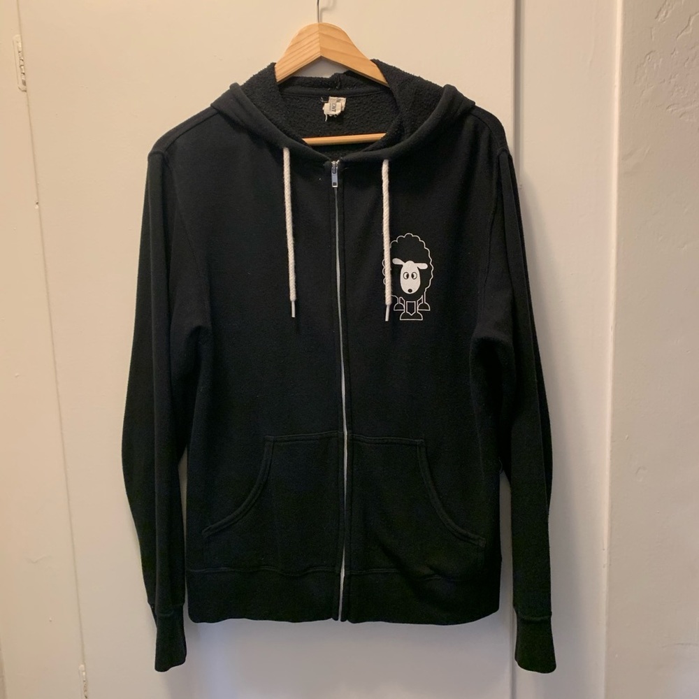 black zip up hoodie